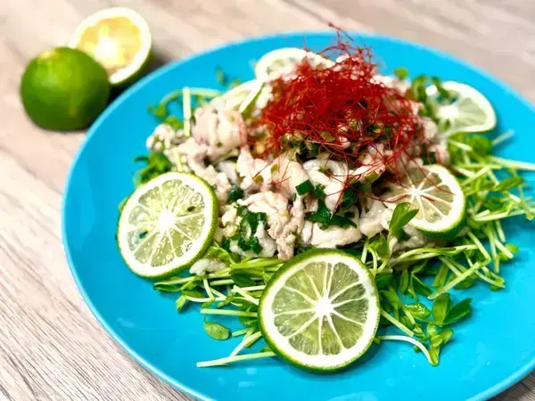 かぼすと豚肉の満腹サラダ！ダイエット疲れ回復の夏レシピ｜管理栄養士